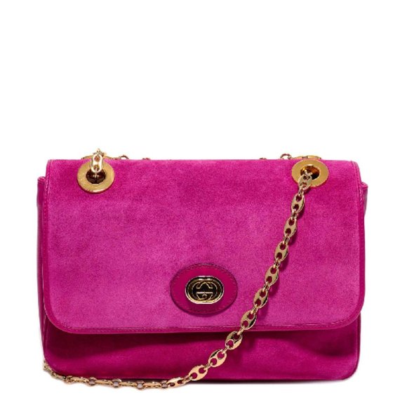 Gucci GG Suede Marina Shoulder Bag in Pink NEW IN DUSTBAG - Picture 6 of 10